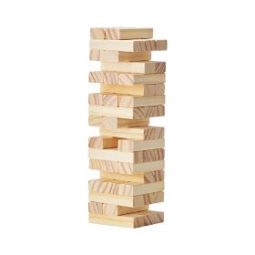 Tumbling Timber Toy, 54 Blocks Tumble Tower Blocks Game, Pine Wood Tumbling Tower Game with Storage Crate, Multiple Ways to Play Wooden Stacking