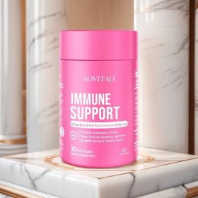 Natural Herbal Immune Defense Immunity Vitamins Supplement Booster And Mushroom Supplement With Lion's Mane, Reishi, Chaga, Cordyceps, Turkey Tai (Option: Immune Support-60Count)