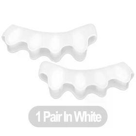 Toe Separators Doctor Recommended Correct Foot and Bunion Pain,Plantar Fasciitis Toe Straightener to Improve Functional Mobility (Color: 1 Pair White)