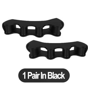 Toe Separators Doctor Recommended Correct Foot and Bunion Pain,Plantar Fasciitis Toe Straightener to Improve Functional Mobility (Color: 1 Pair Black)