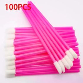 100PCS Disposable Lip Brush Women Accessories Wholesale Lipstick Gloss Wands Applicator Perfect Best Make Up Hotting makeup (Handle Color: Rose red 100pcs)